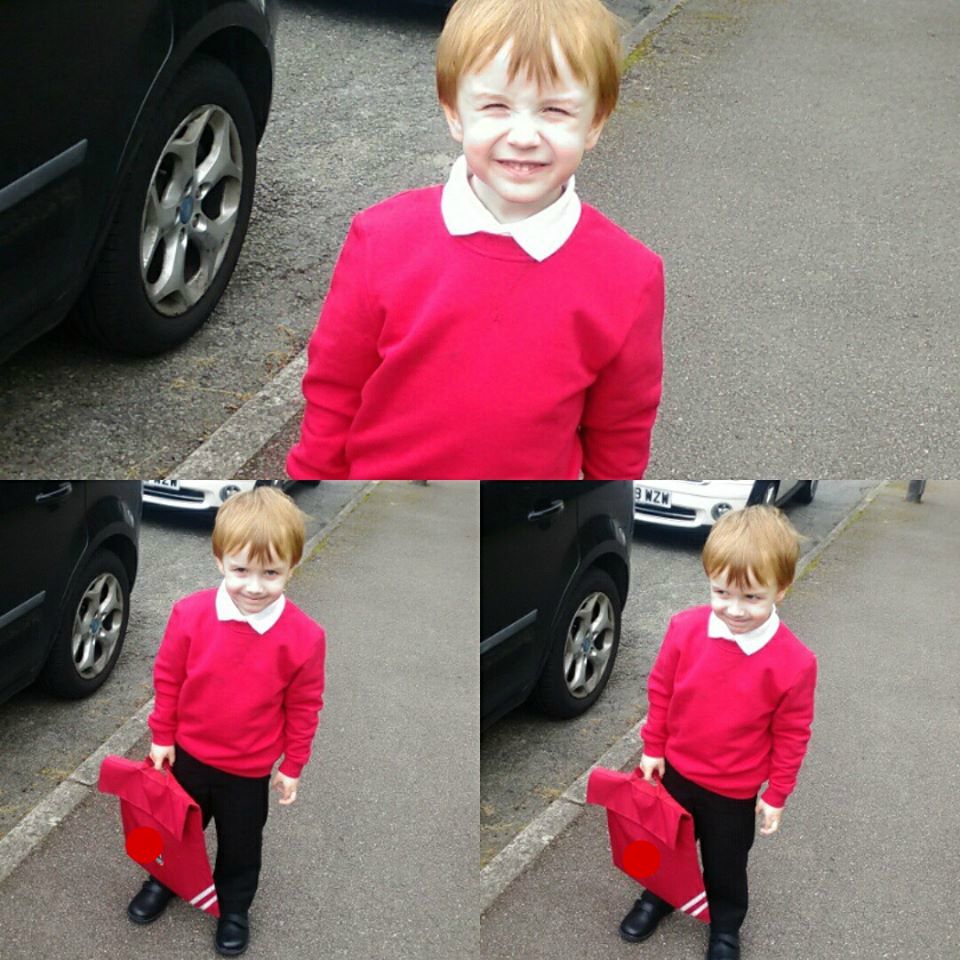 Jack's first day at the nursery attached to the school, this time last year